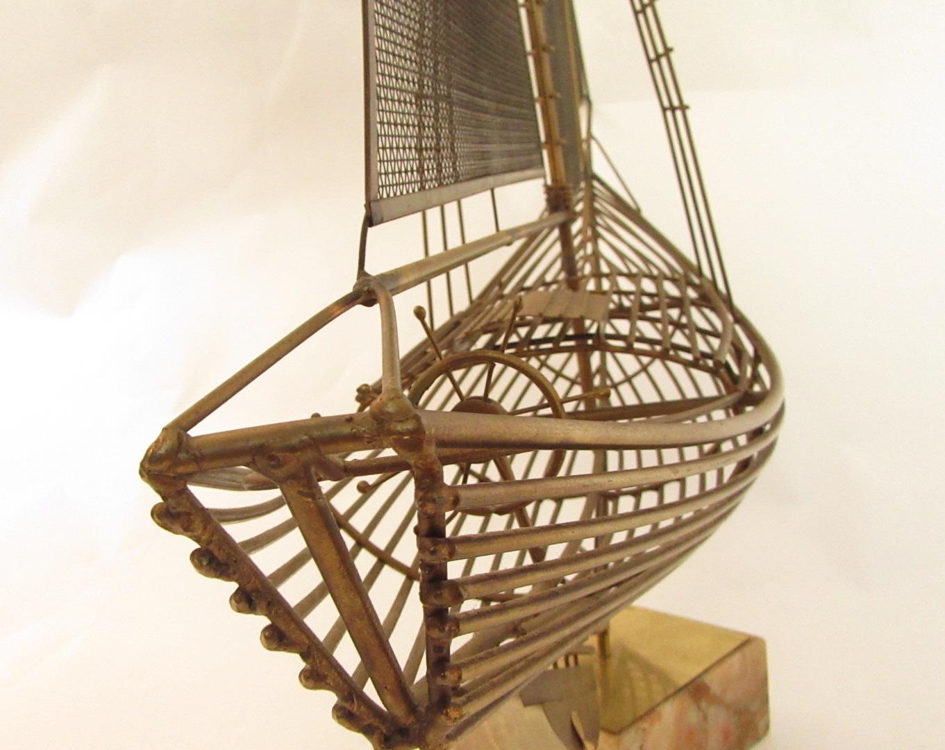 Curtis Jere Brass Sailboat Sculpture 2