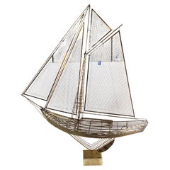 Curtis Jere Brass Sailboat Sculpture