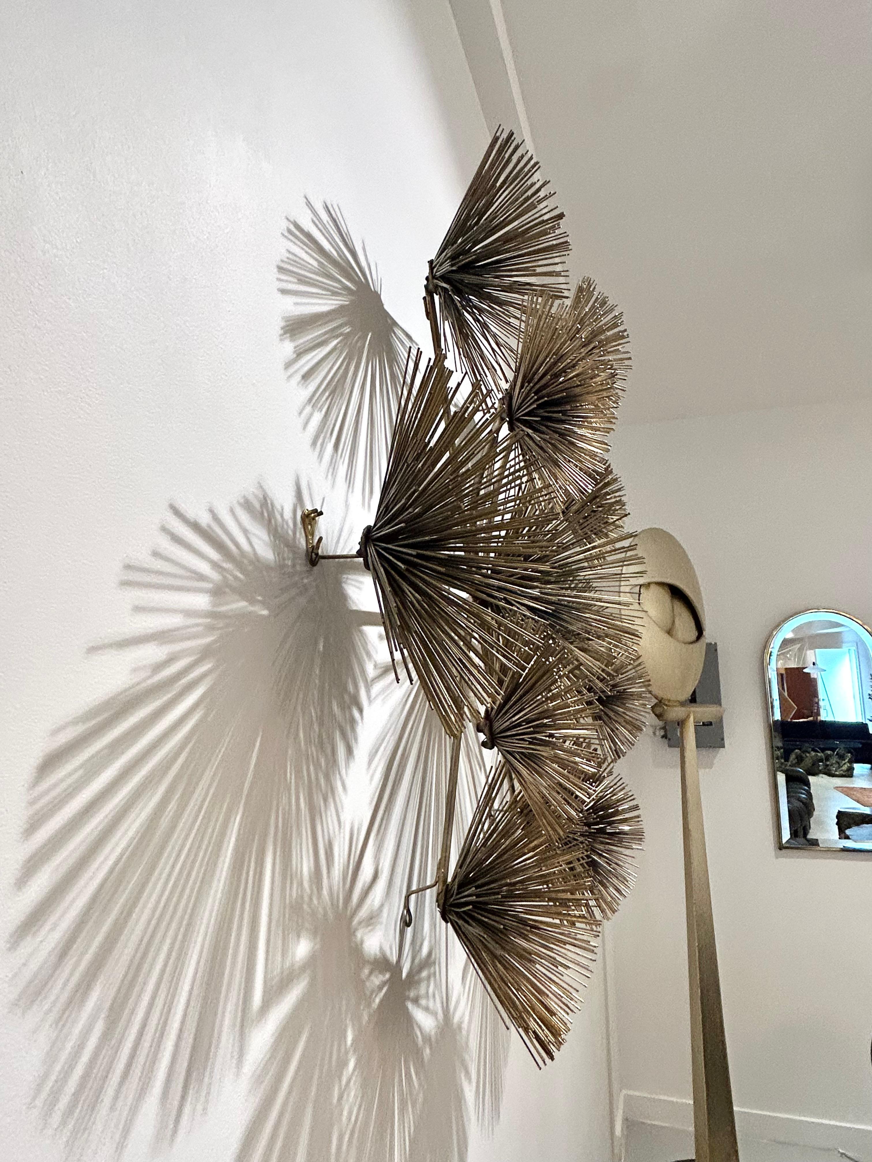 Curtis Jere Brass Sea Urchin / Dandelion Wall Sculpture For Sale 8