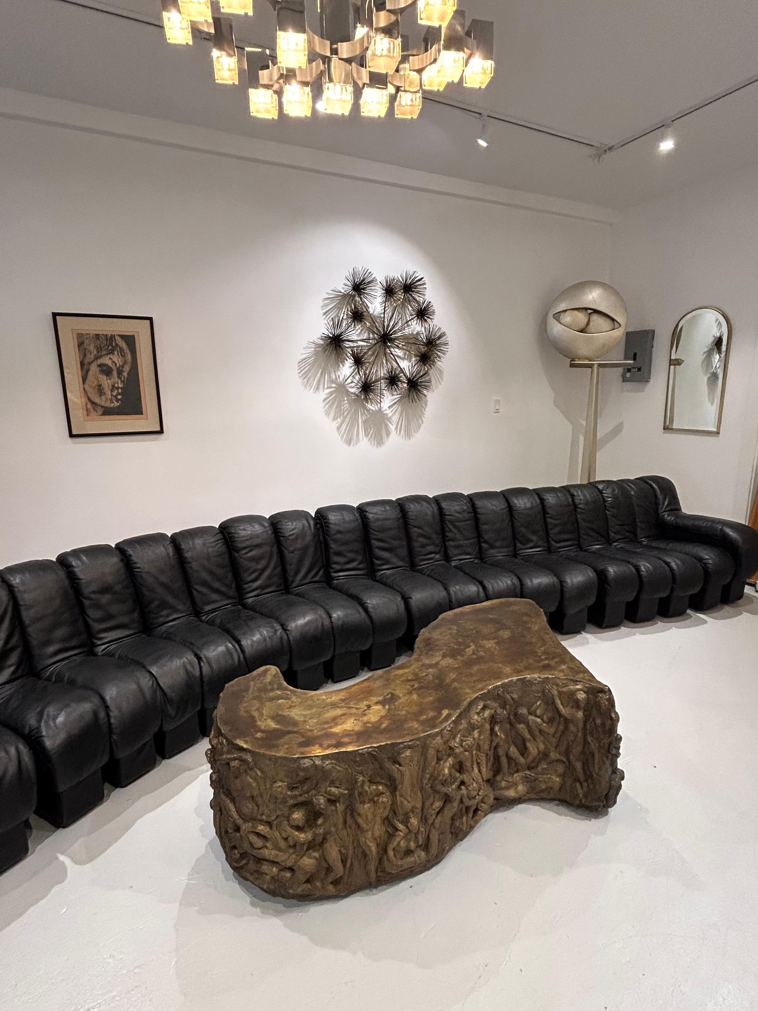 Curtis Jere Brass Sea Urchin / Dandelion Wall Sculpture In Good Condition For Sale In West Palm Beach, FL