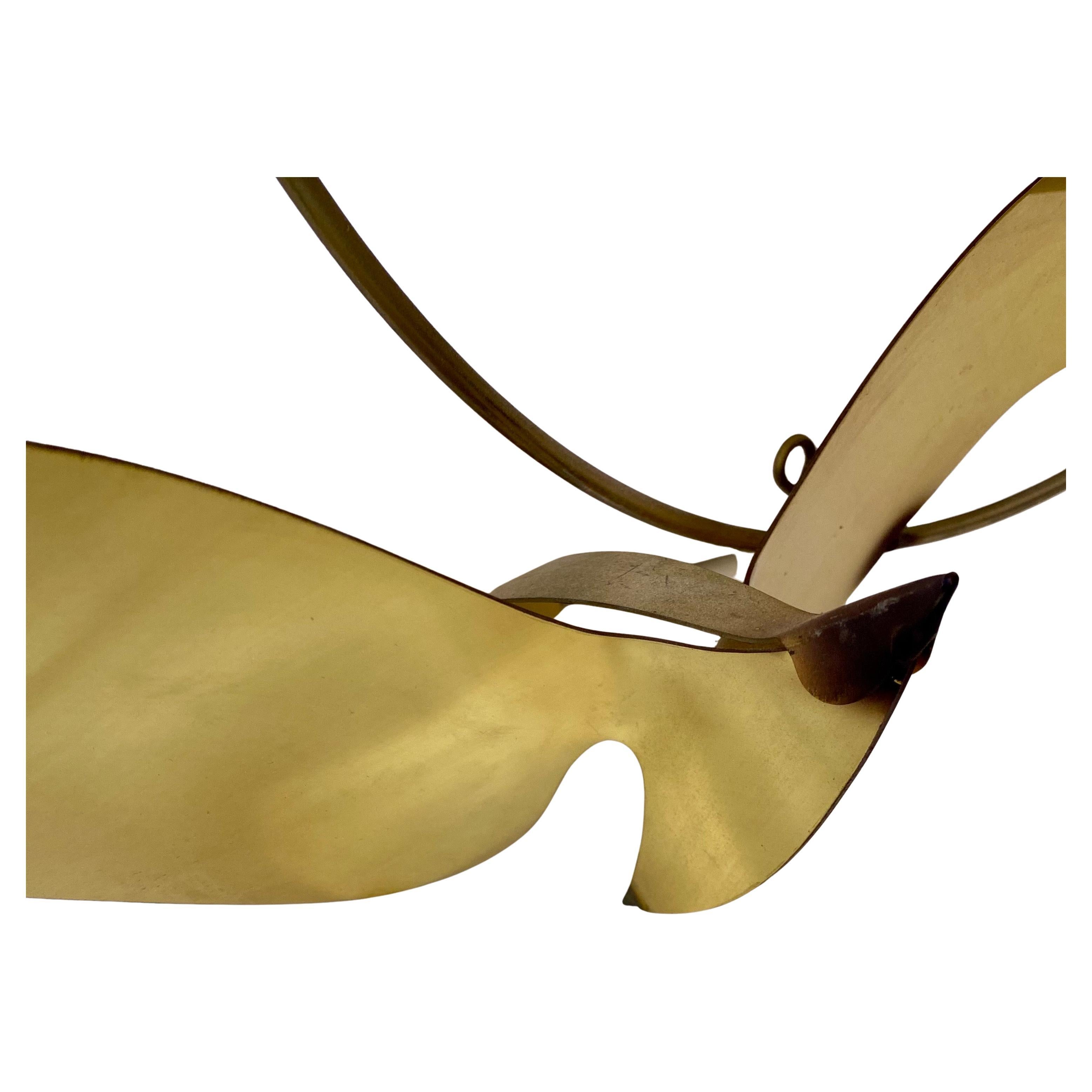 Late 20th Century Curtis Jere Brass Seagull Bird Wall Sculpture, 1985 For Sale