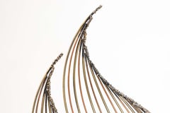 Curtis Jere Brass Spiral Brutalist Articulating Table Sculpture on Marble Base