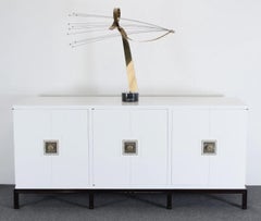 Curtis Jere Brass Spray Sculpture on Marble Base with Pedestal, 1970