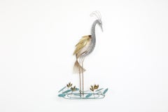 Curtis Jere Brass Wall Mounted 'Heron' Sculpture