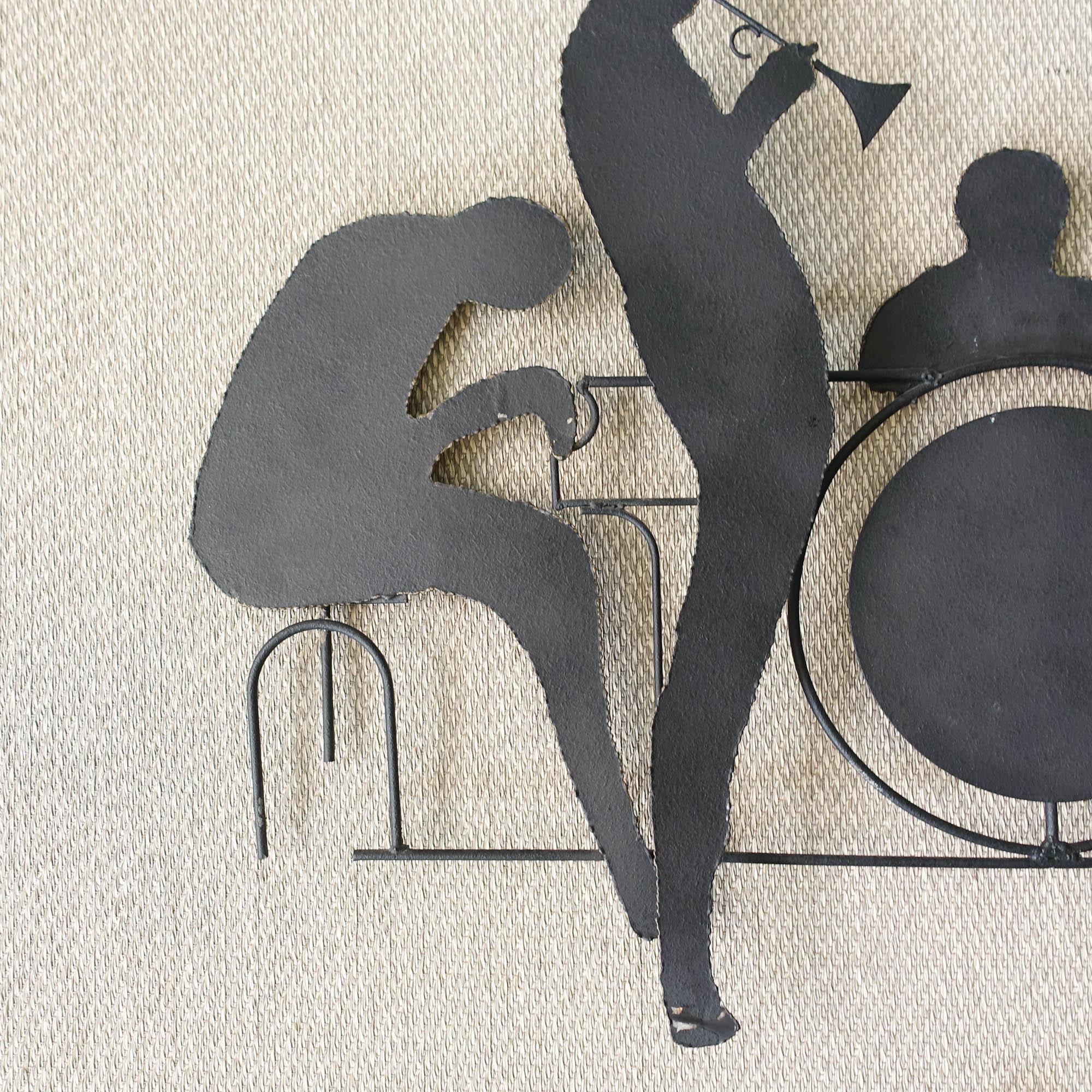Mid-Century Modern Curtis Jeré Brutalist Jazz Band Wall Sculpture for Artisan House, USA, 1991 For Sale
