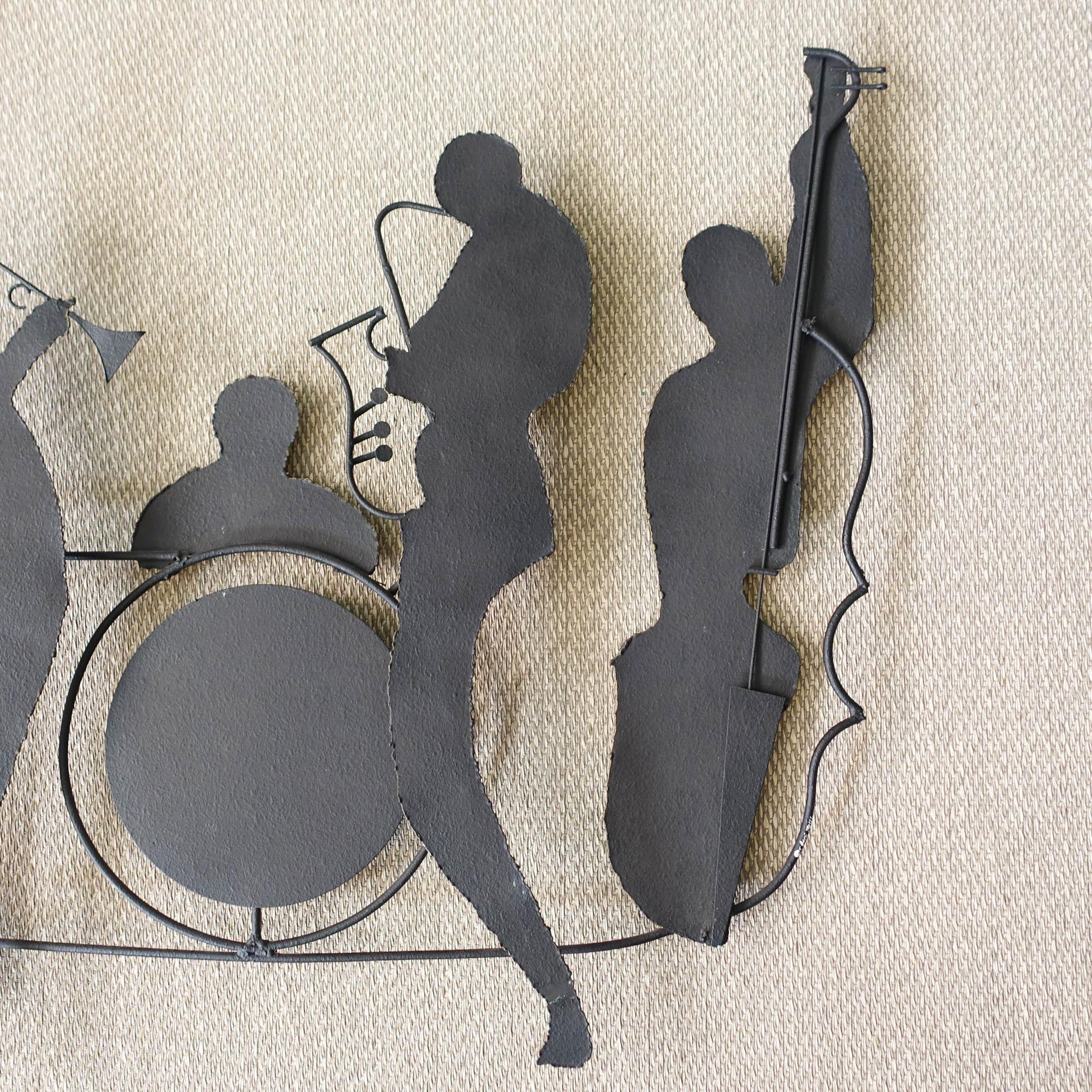 American Curtis Jeré Brutalist Jazz Band Wall Sculpture for Artisan House, USA, 1991 For Sale
