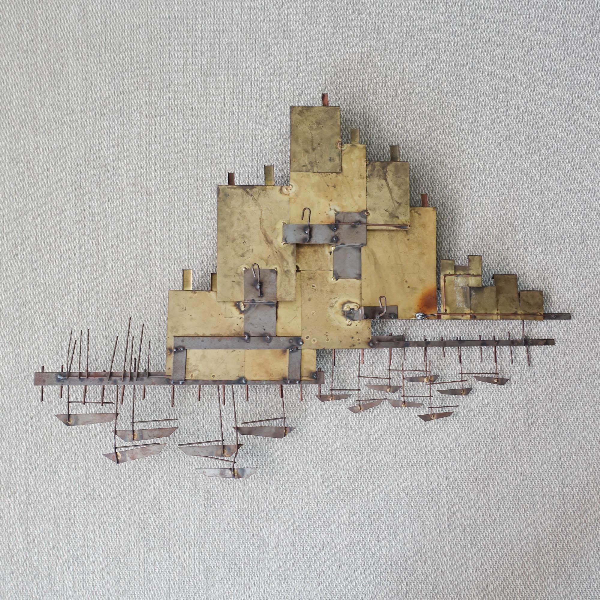 Curtis Jeré Brutalist Venice Harbour Village Wall Sculpture - Artisan House 1972 For Sale 4