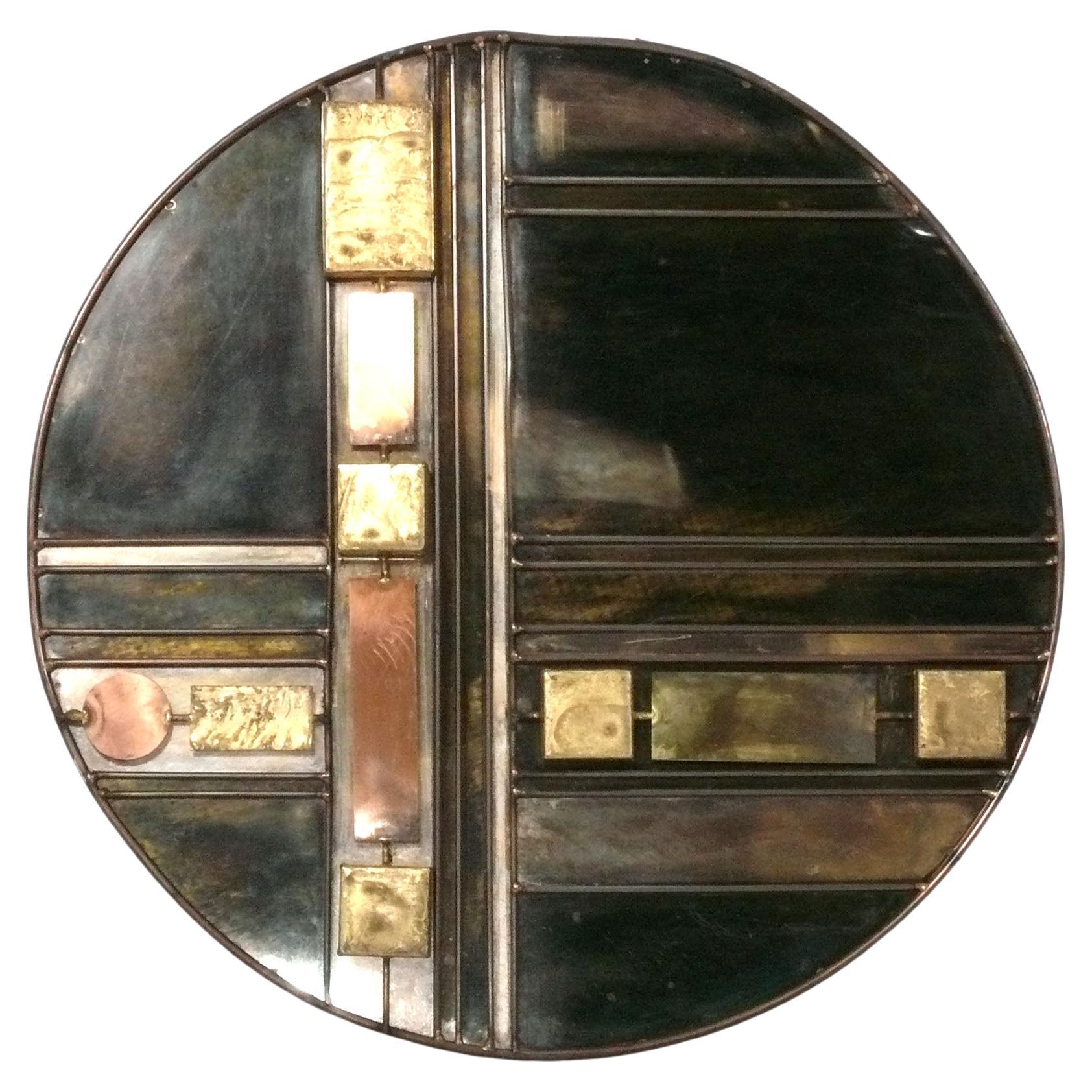 Curtis Jere Brutalist Wall Sculpture 23" Style of Paul Evans Abstract Modern Art For Sale