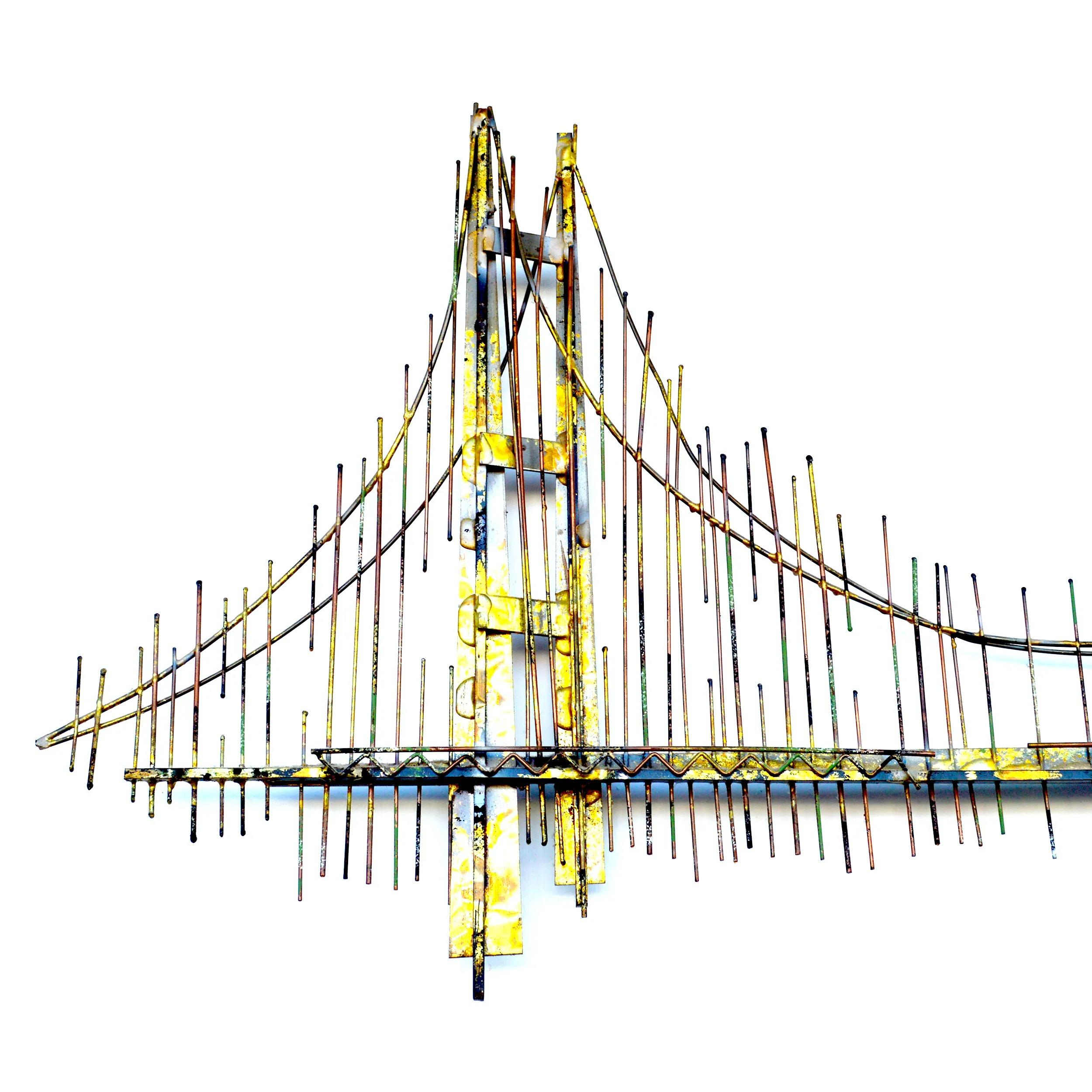 Late 20th Century Curtis Jere Brutallist Golden Gate Wall Sculpture For Sale