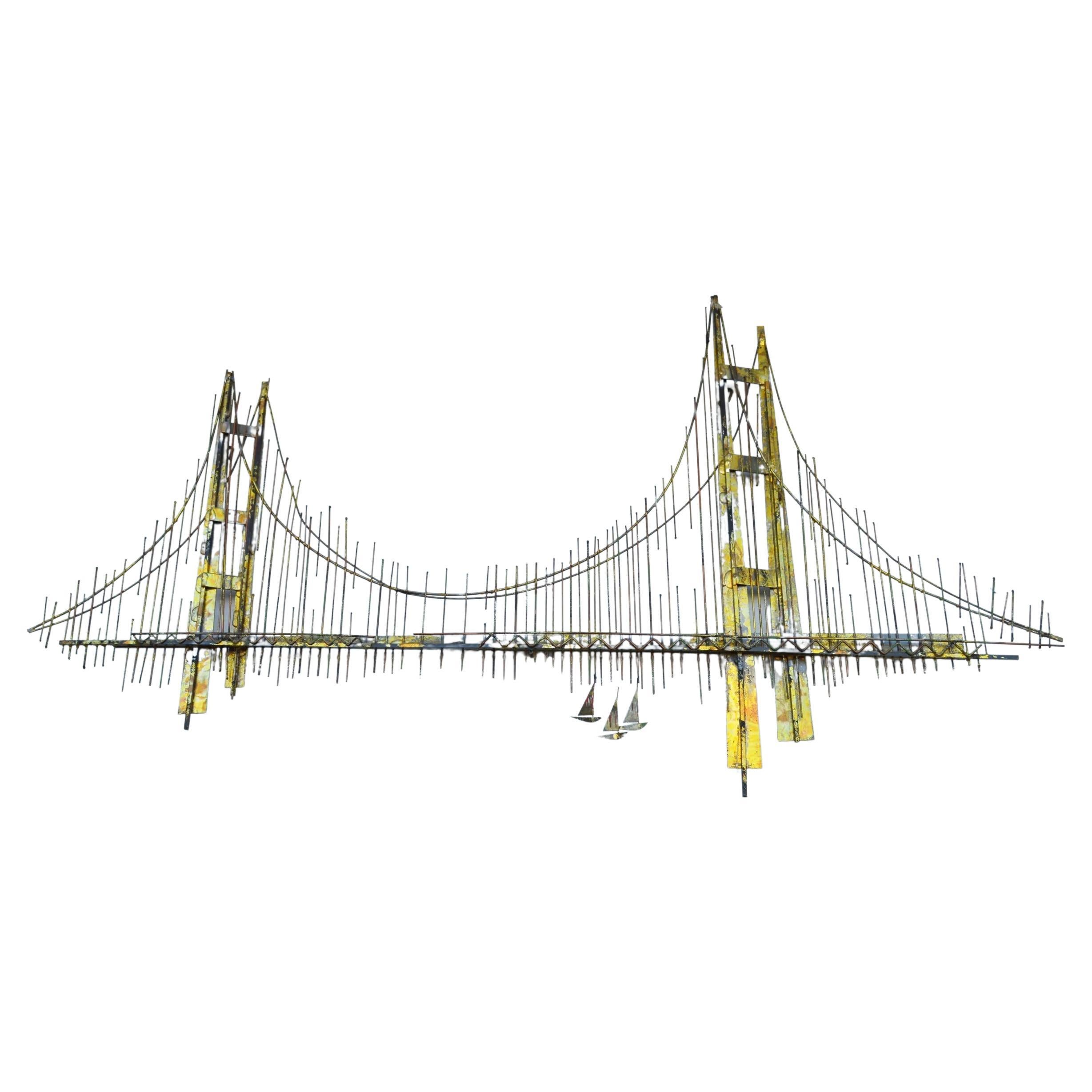 Curtis Jere Brutallist Golden Gate Wall Sculpture For Sale
