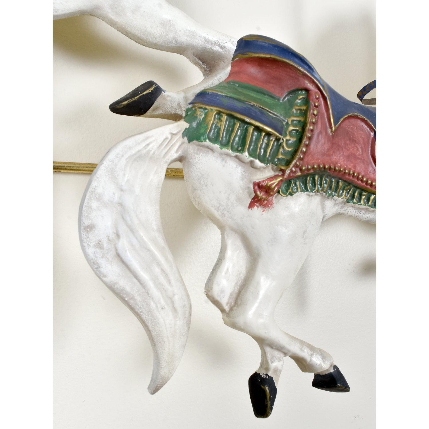 Curtis Jere Carousel Horses Metal Wall Sculpture, Signed & Dated, 1987 For Sale 1
