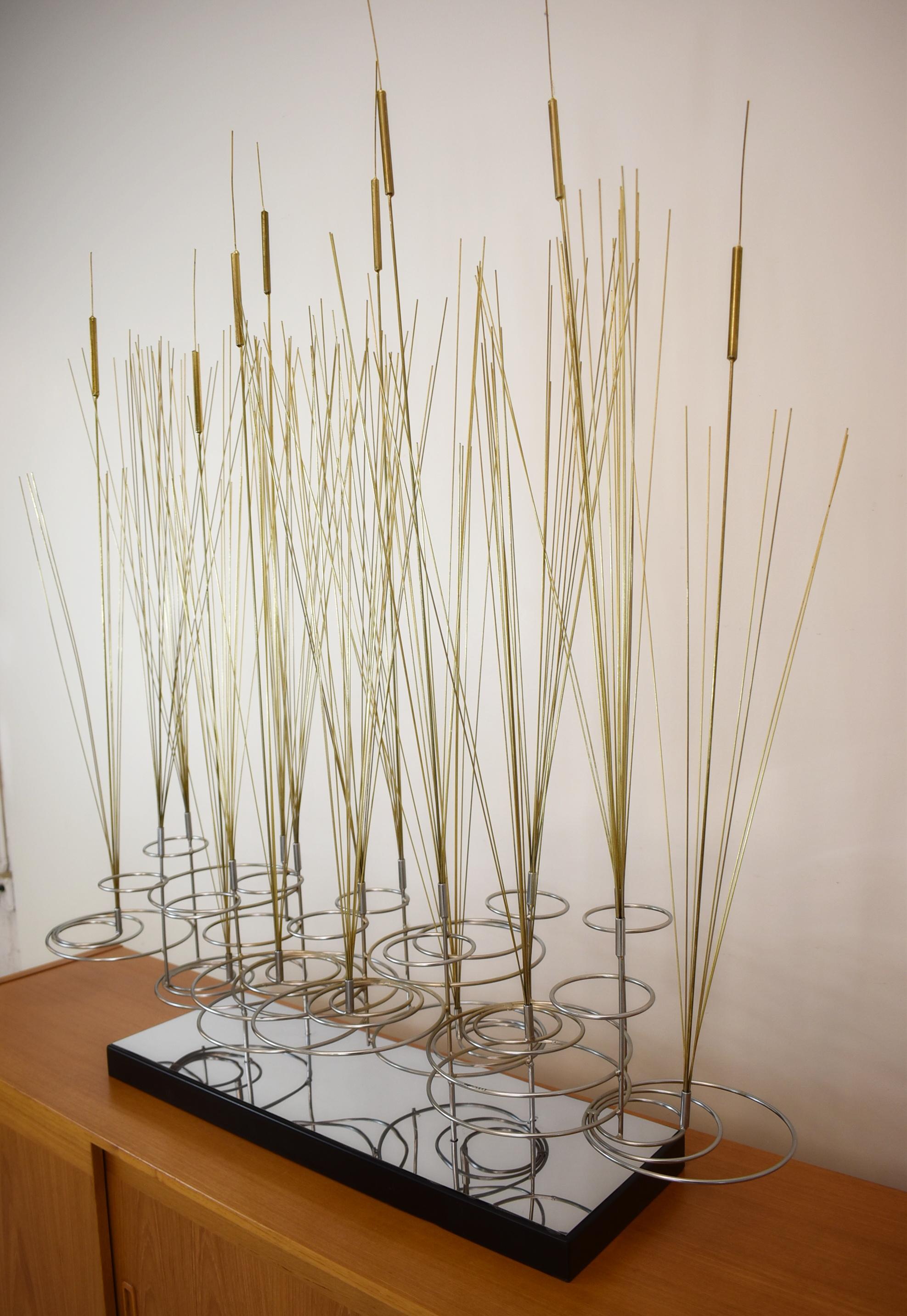 Late 20th Century Curtis Jere Cattails Sculpture For Sale