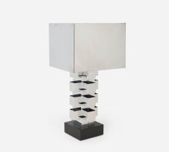 Curtis Jere Chrome Geometric Skyscraper Lamp