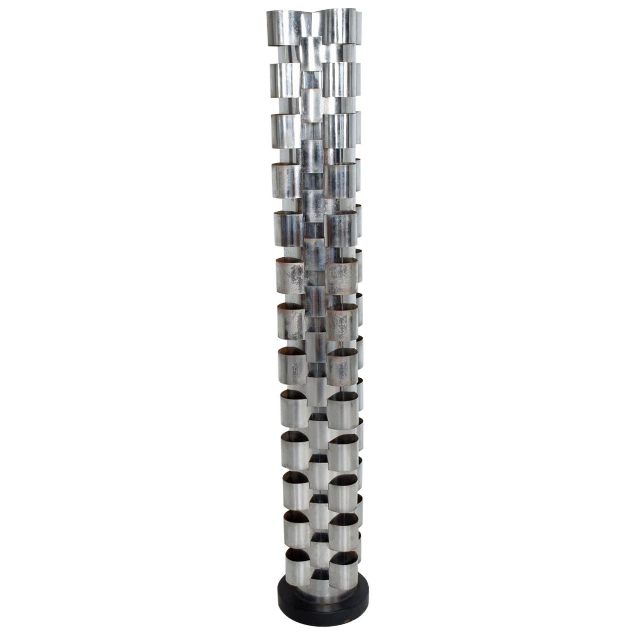 Curtis Jere Chrome Interplay Skyscraper Floor Lamp Tower Midcentury Modern 1970s