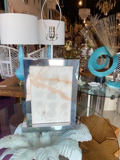 Curtis Jere Chrome and Marble Table Lamp Vintage Mid-Century Modern Restored