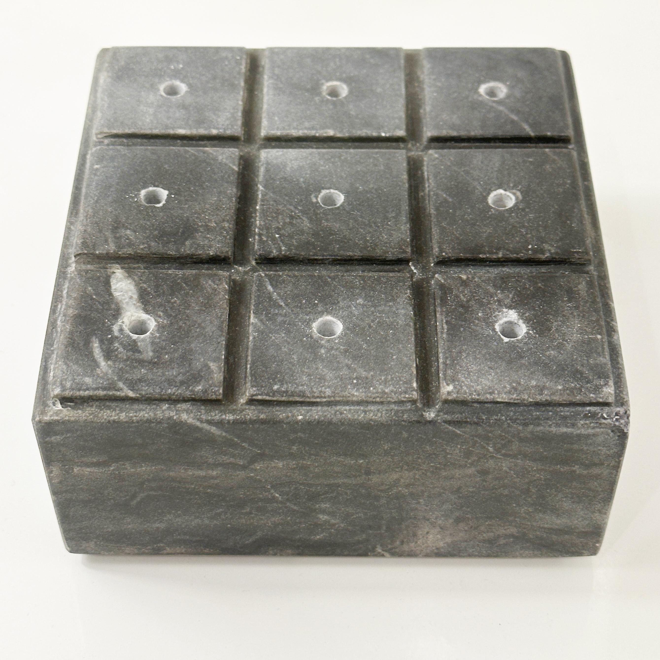 Set de Tic Tac Toe chromé de Curtis Jeré sur socle en marbre noir anthracite, vers les années 70 en vente 1