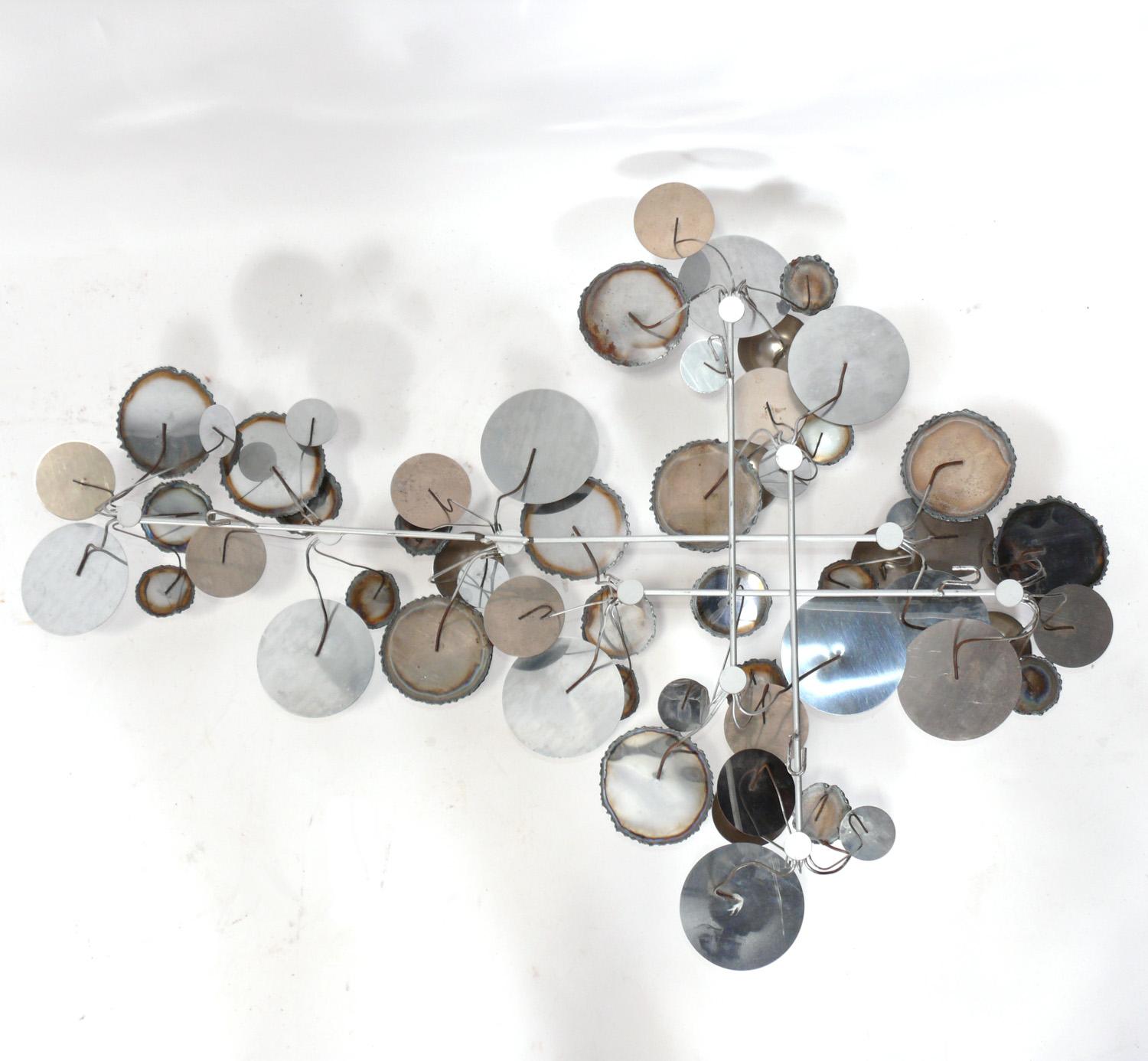 Plated Curtis Jere Chrome Raindrops Sculpture