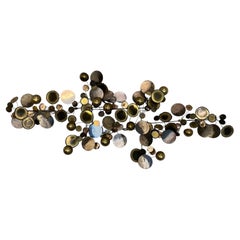 Curtis Jere Circa 1975 Large Brass Hanging Wall Sculpture Original Patina