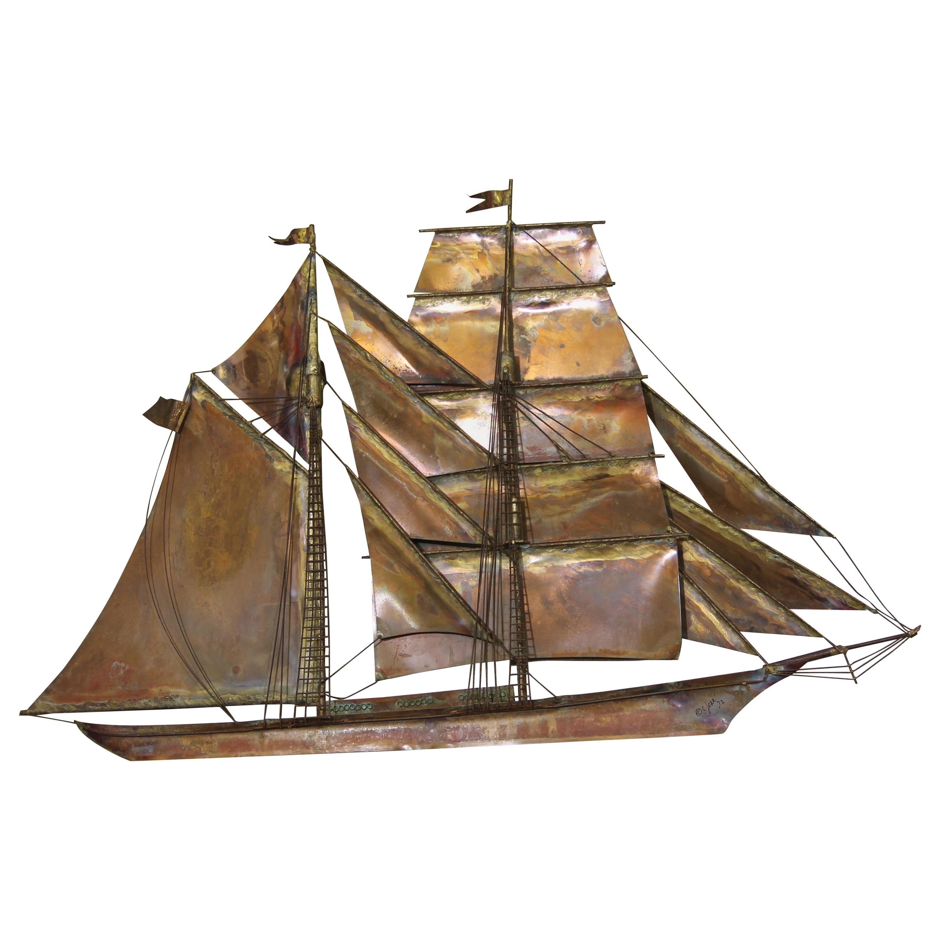 Curtis Jere Copper Sailing Ship from 1972