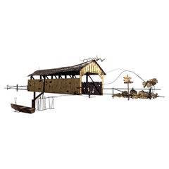 Curtis Jere "Covered Barn" Brutalist Wall Mounted Sculpture