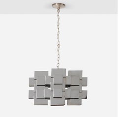 Curtis Jere Cubist Chrome Chandelier