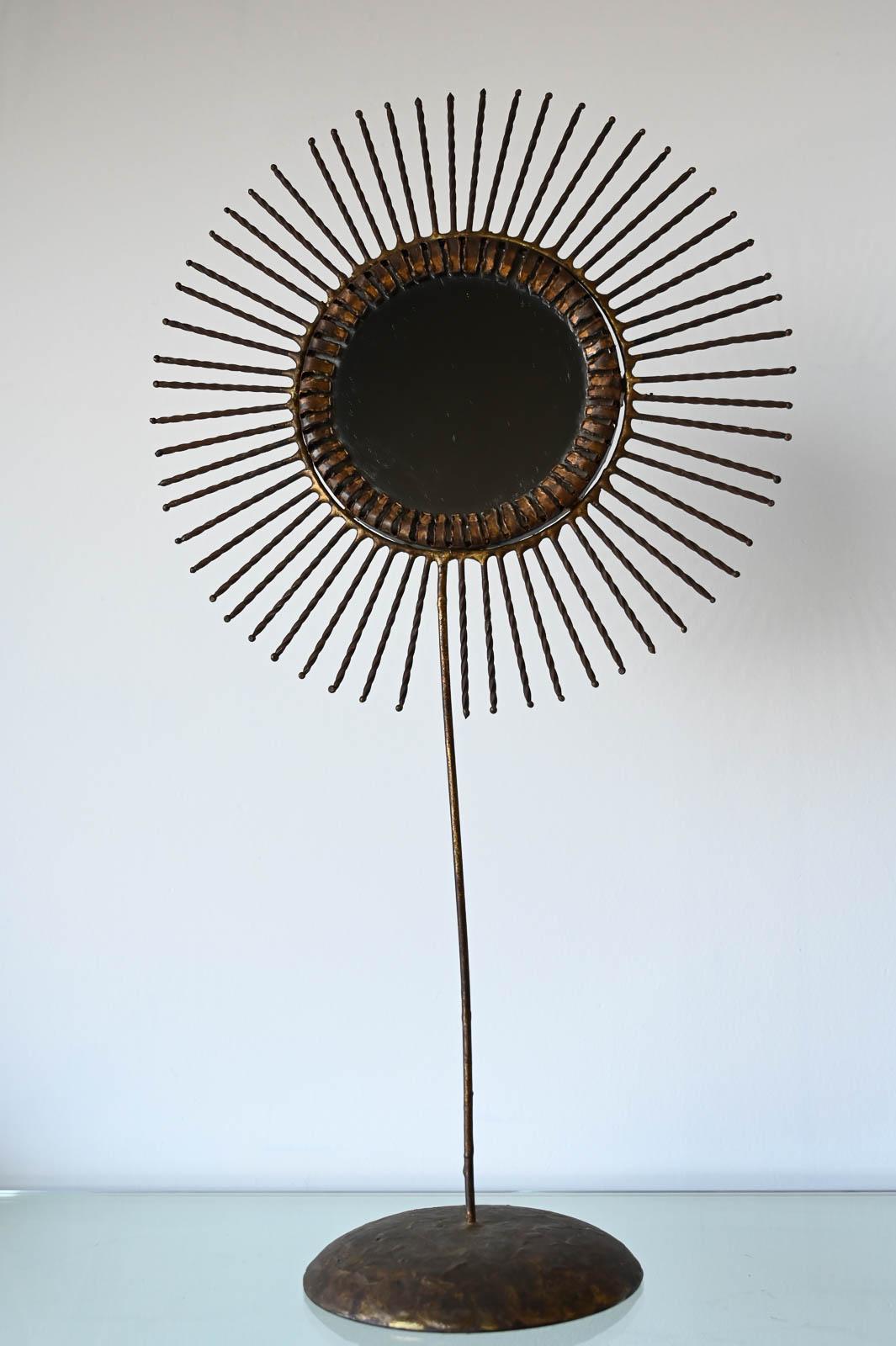 Curtis Jere Double-Sided Brass Sunburst Mirror, 1968 For Sale 3