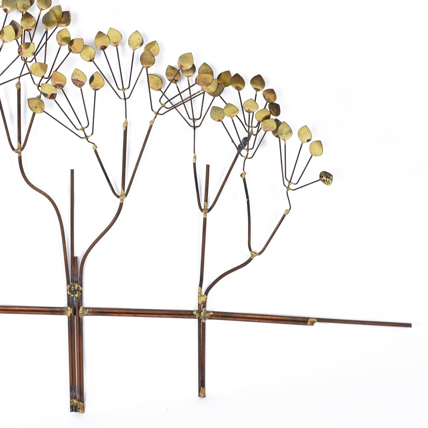 Curtis Jere Elms Tree Copper and Brass Metal Wall Sculpture, 1973 In Good Condition In Chattanooga, TN