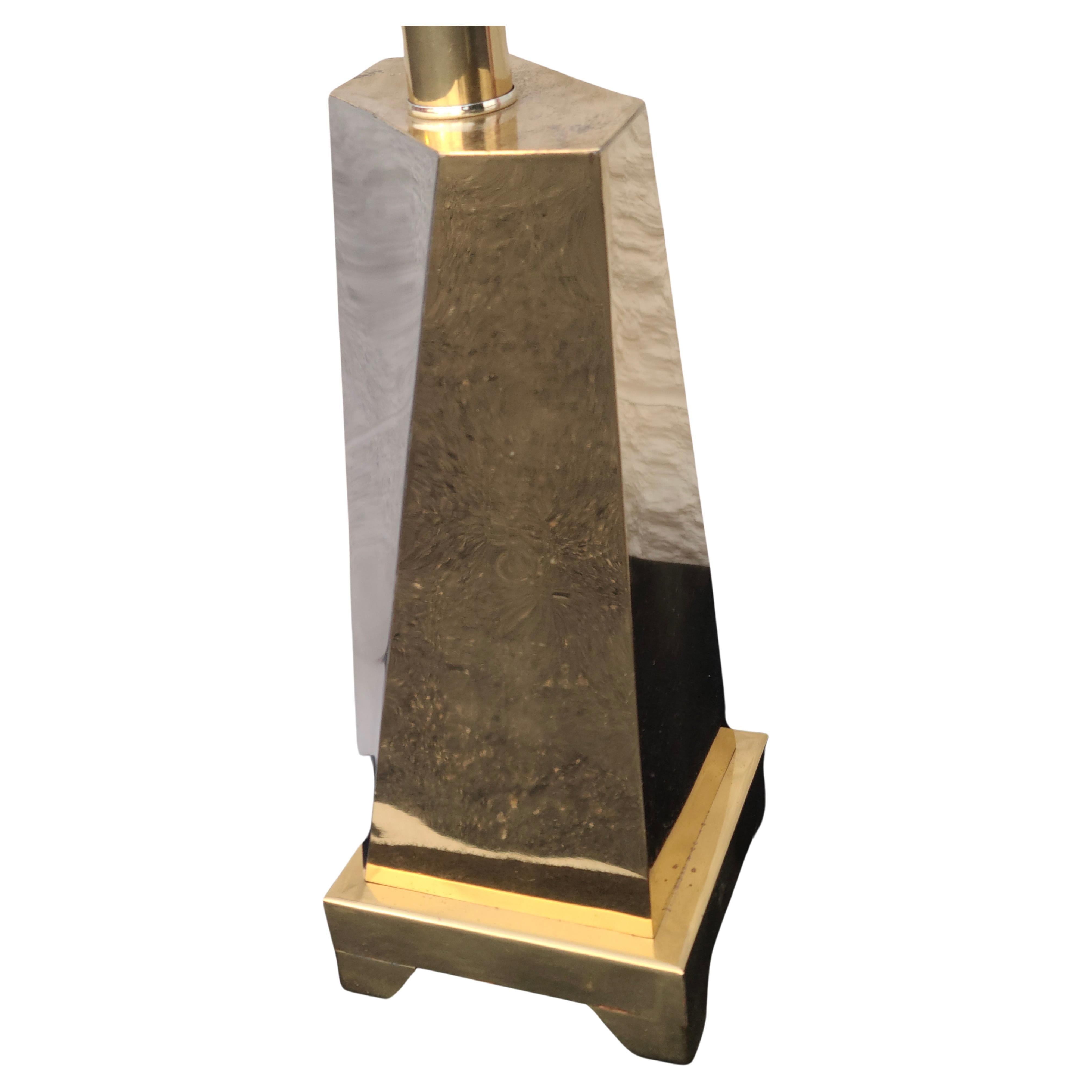 Curtis Jere Faceted Lamp Chrome Brass Cityscape  For Sale 2