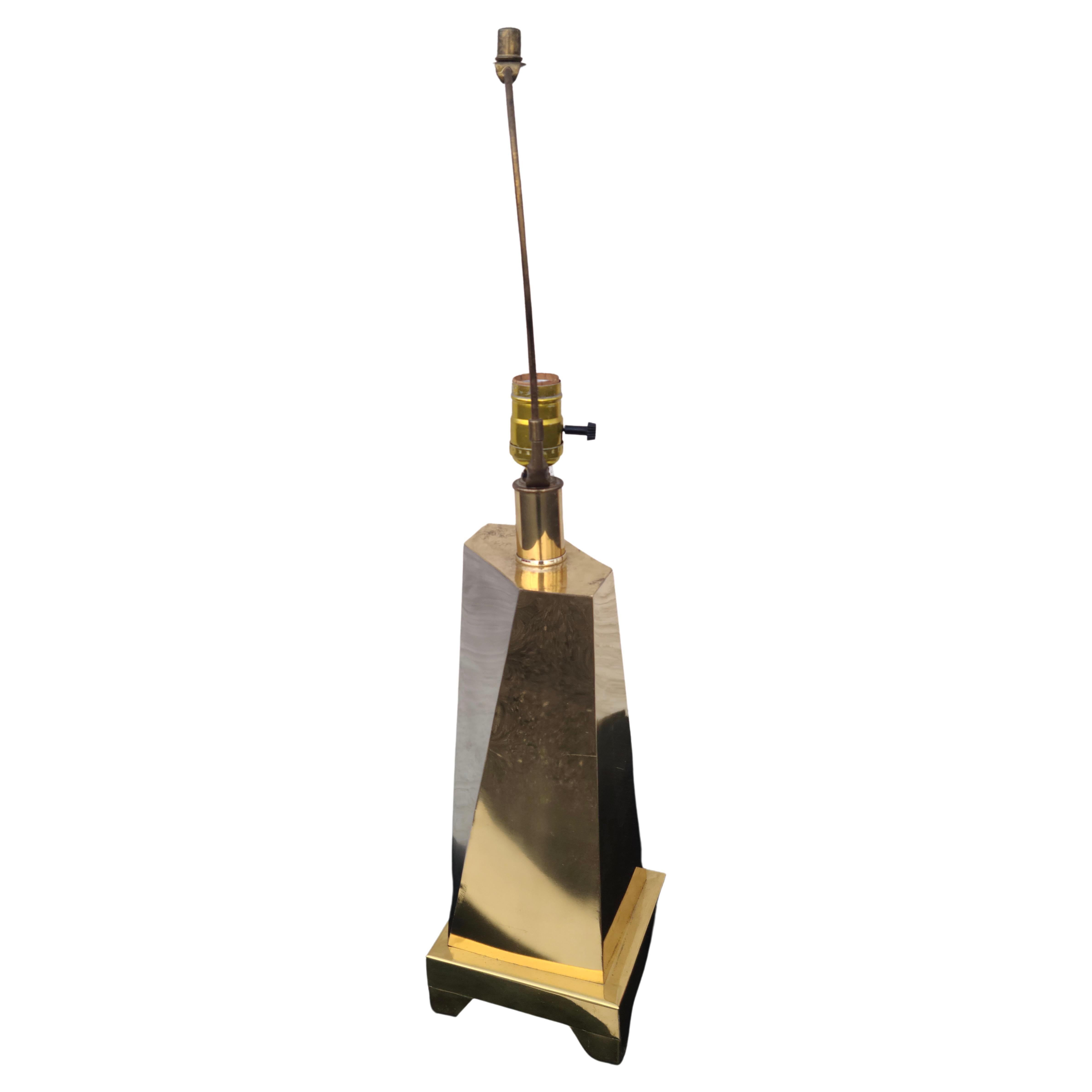 Curtis Jere Faceted Lamp Chrome Brass Cityscape  For Sale 5