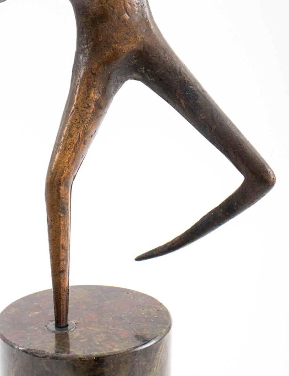 Mid-Century Modern Curtis Jere Figural Bronze on Marble Base For Sale