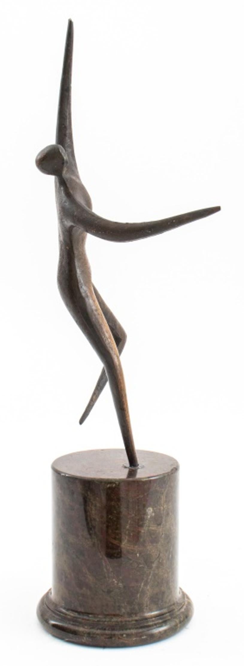 20th Century Curtis Jere Figural Bronze on Marble Base For Sale