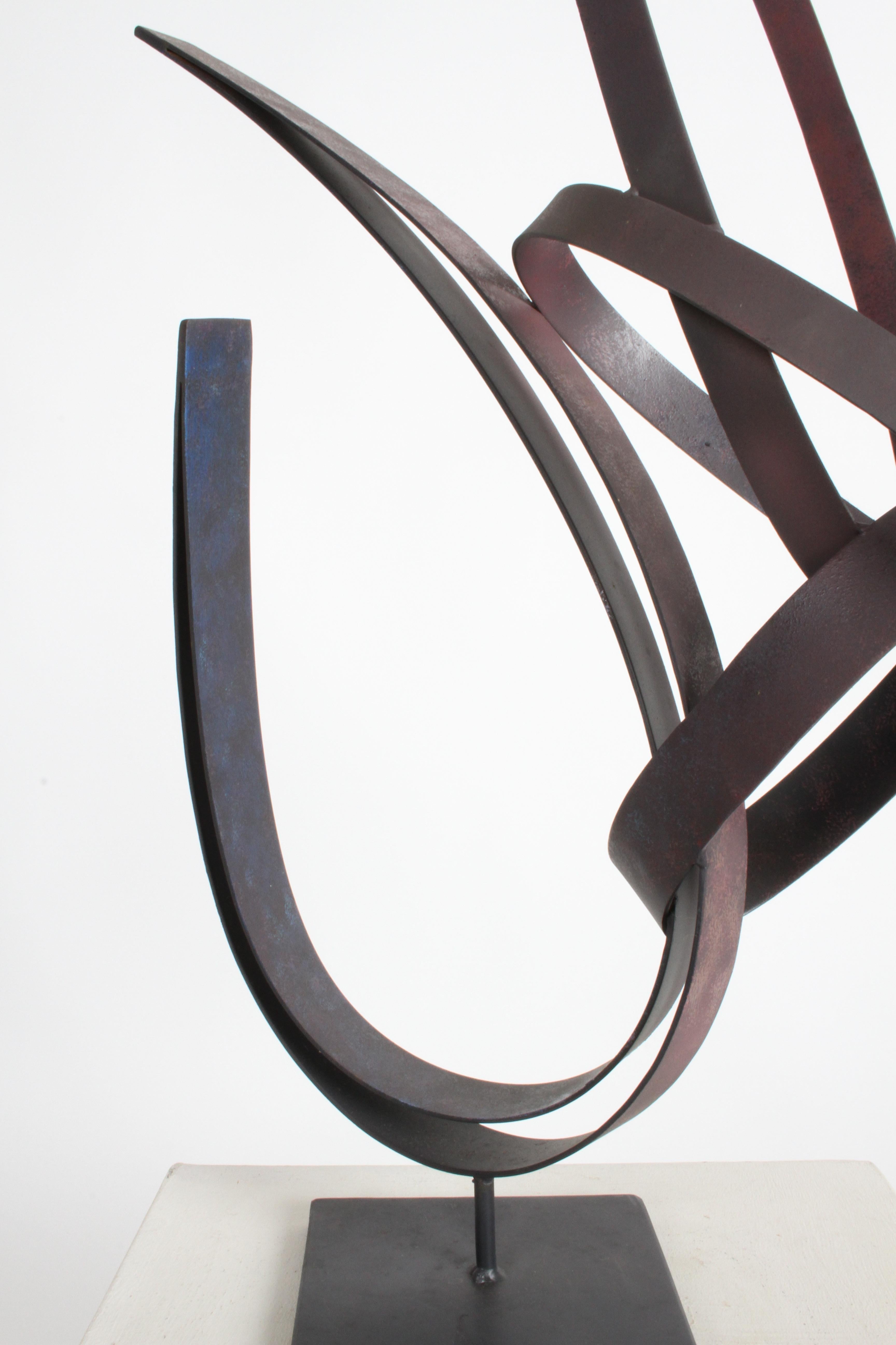 Curtis Jeré Flat Steel Ribbon Modernist Abstract Sculpture Titled 