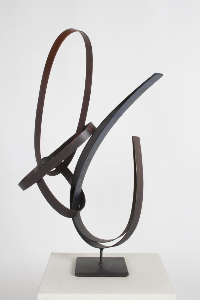 Curtis Jeré Flat Steel Ribbon Modernist Abstract Sculpture Titled 