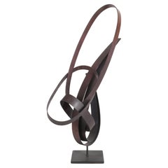 Curtis Jeré Flat Steel Ribbon Modernist Abstract Sculpture Titled "Emerging"