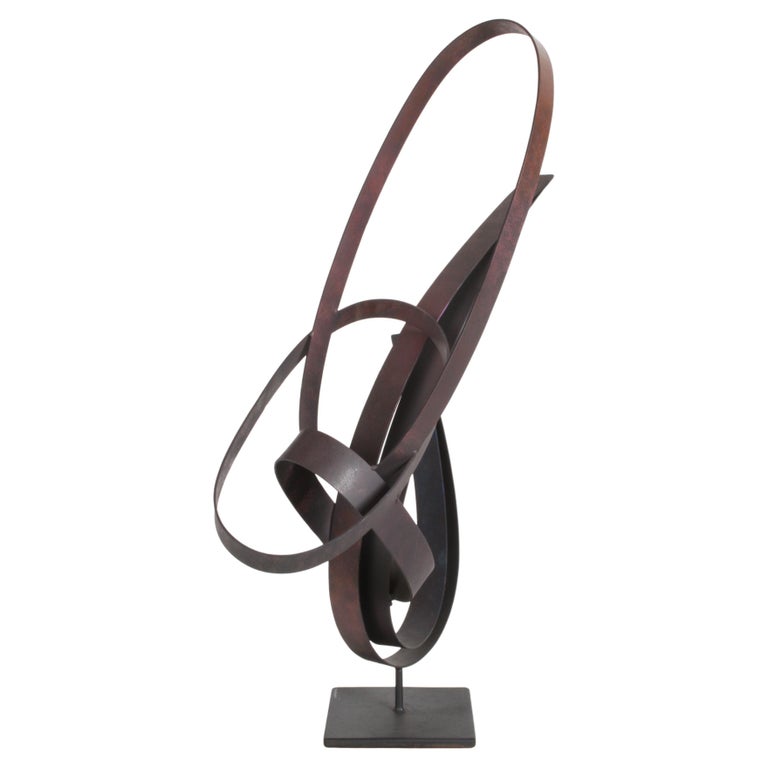 Curtis Jeré Flat Steel Ribbon Modernist Abstract Sculpture Titled "Emerging" For Sale