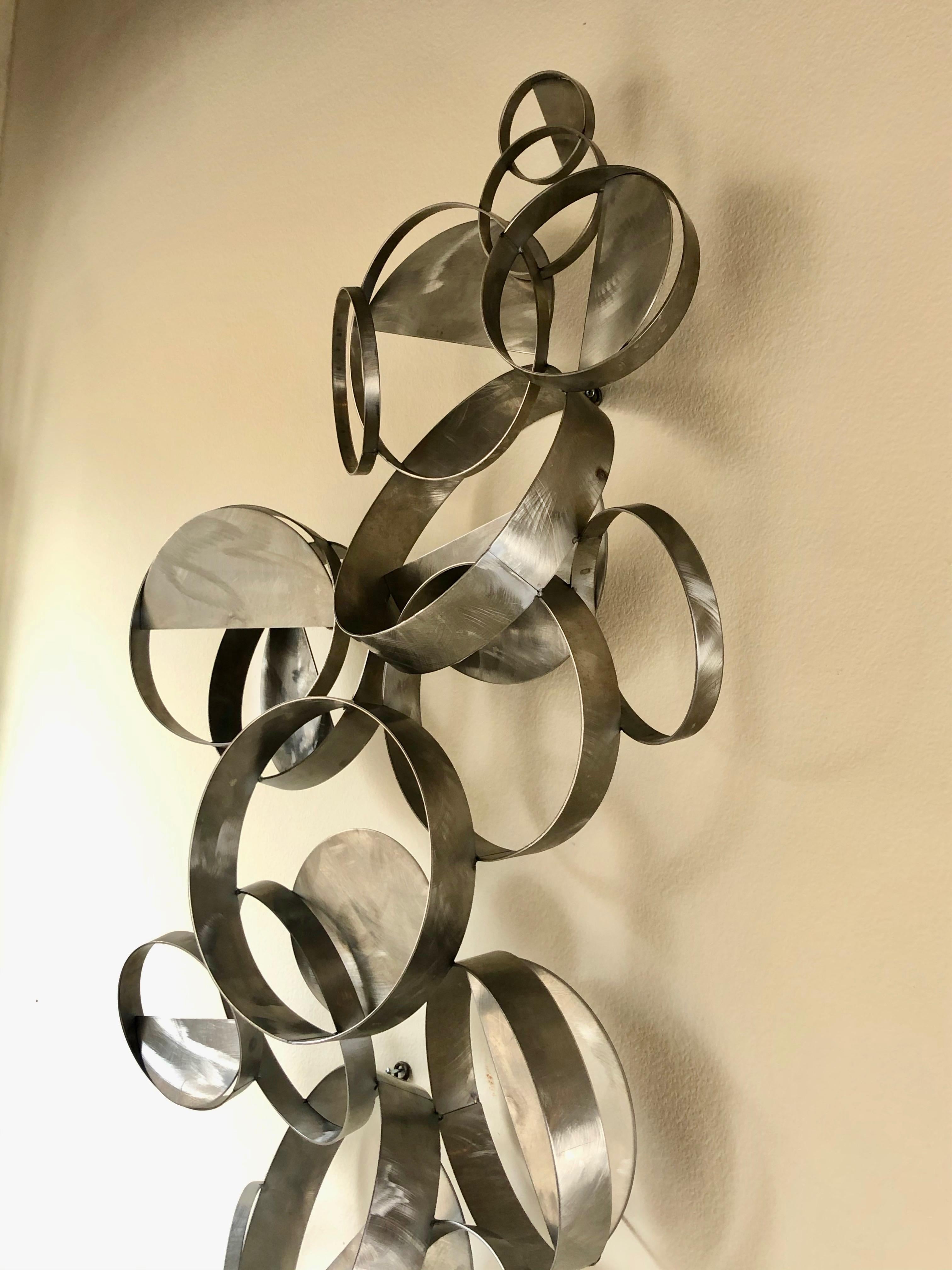 Welded Curtis Jere Floating Ring Sculpture