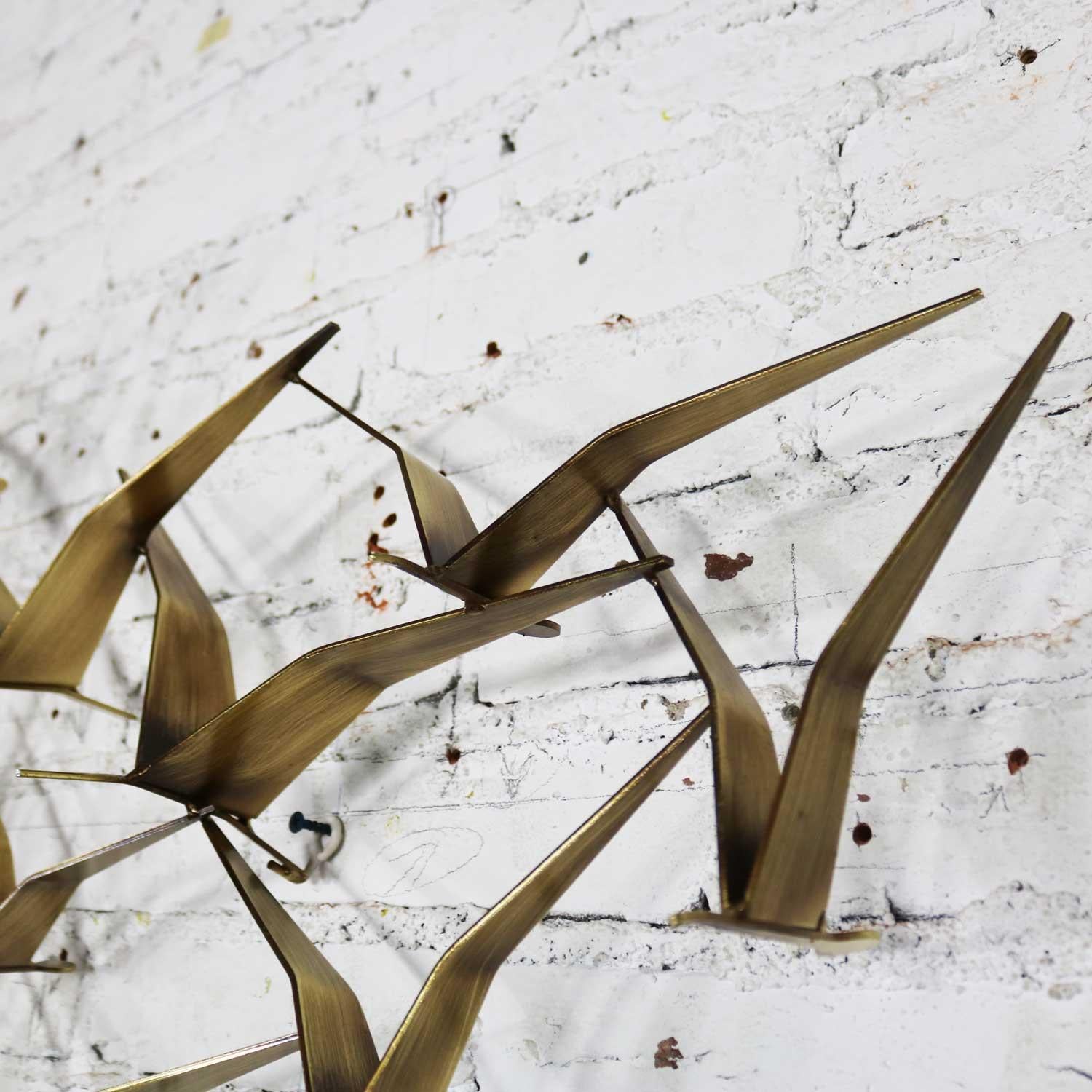 Curtis Jere Flock of Flying Birds Metal Wall Hanging Sculpture Signed Dated 1989 6