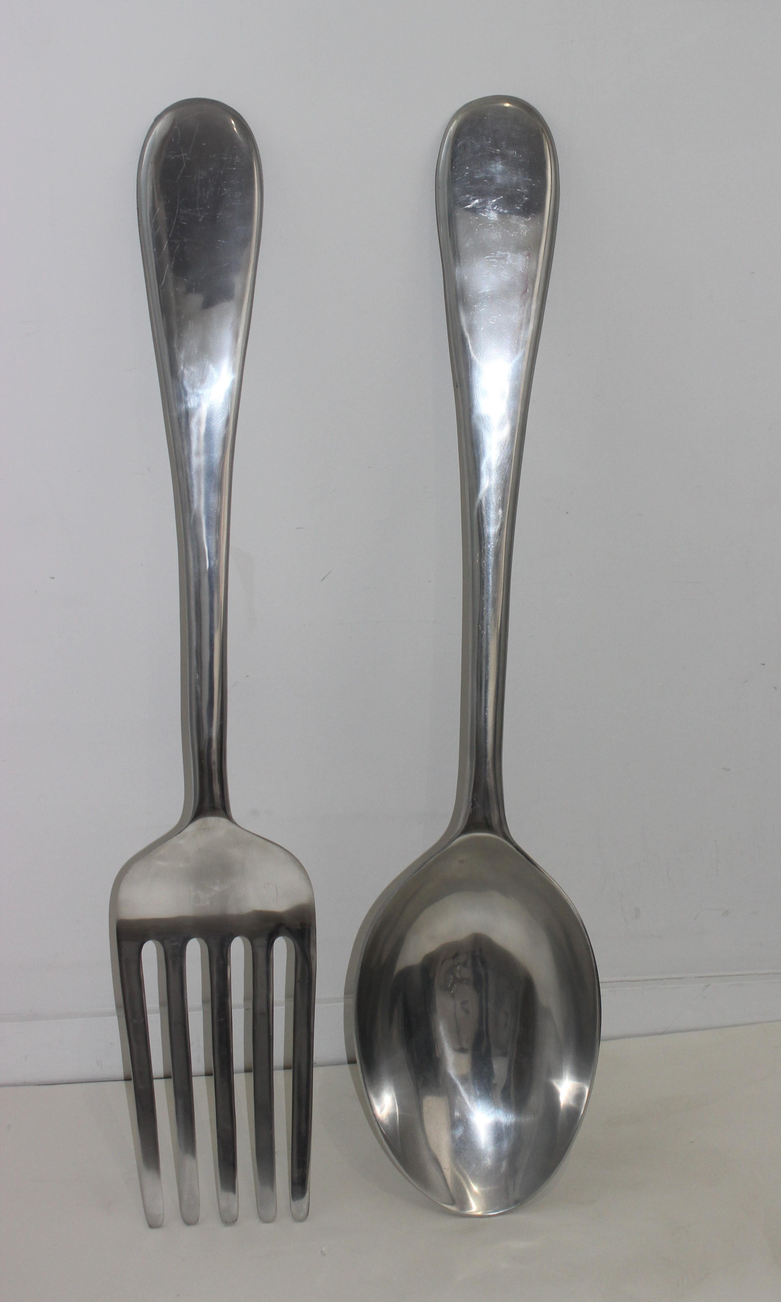 Curtis Jere Fork and Spoon Wall Sculptures, a Set of 2 2