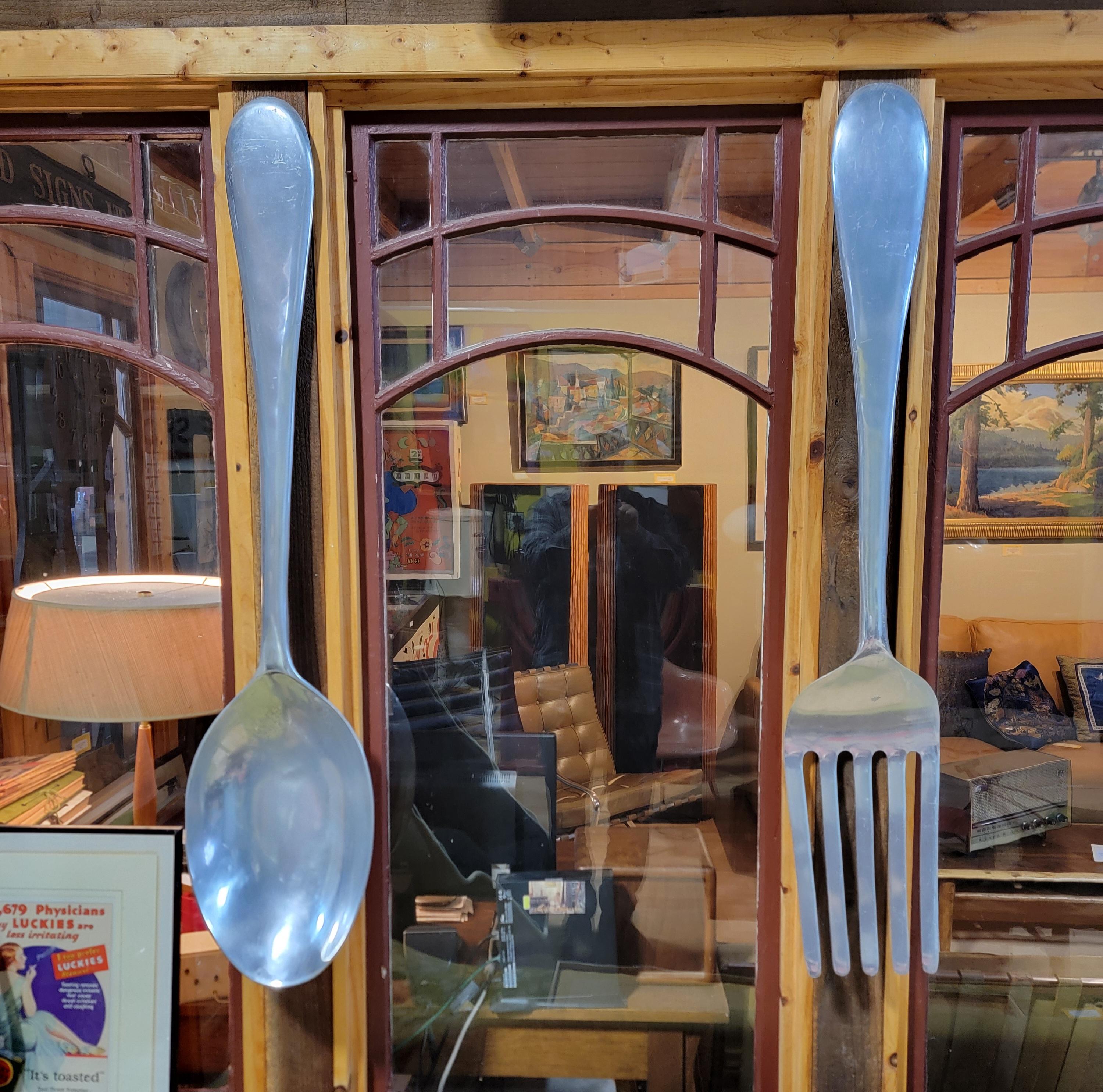 Curtis Jere Fork & Spoon Wall Sculpture Large-Scale For Sale 3
