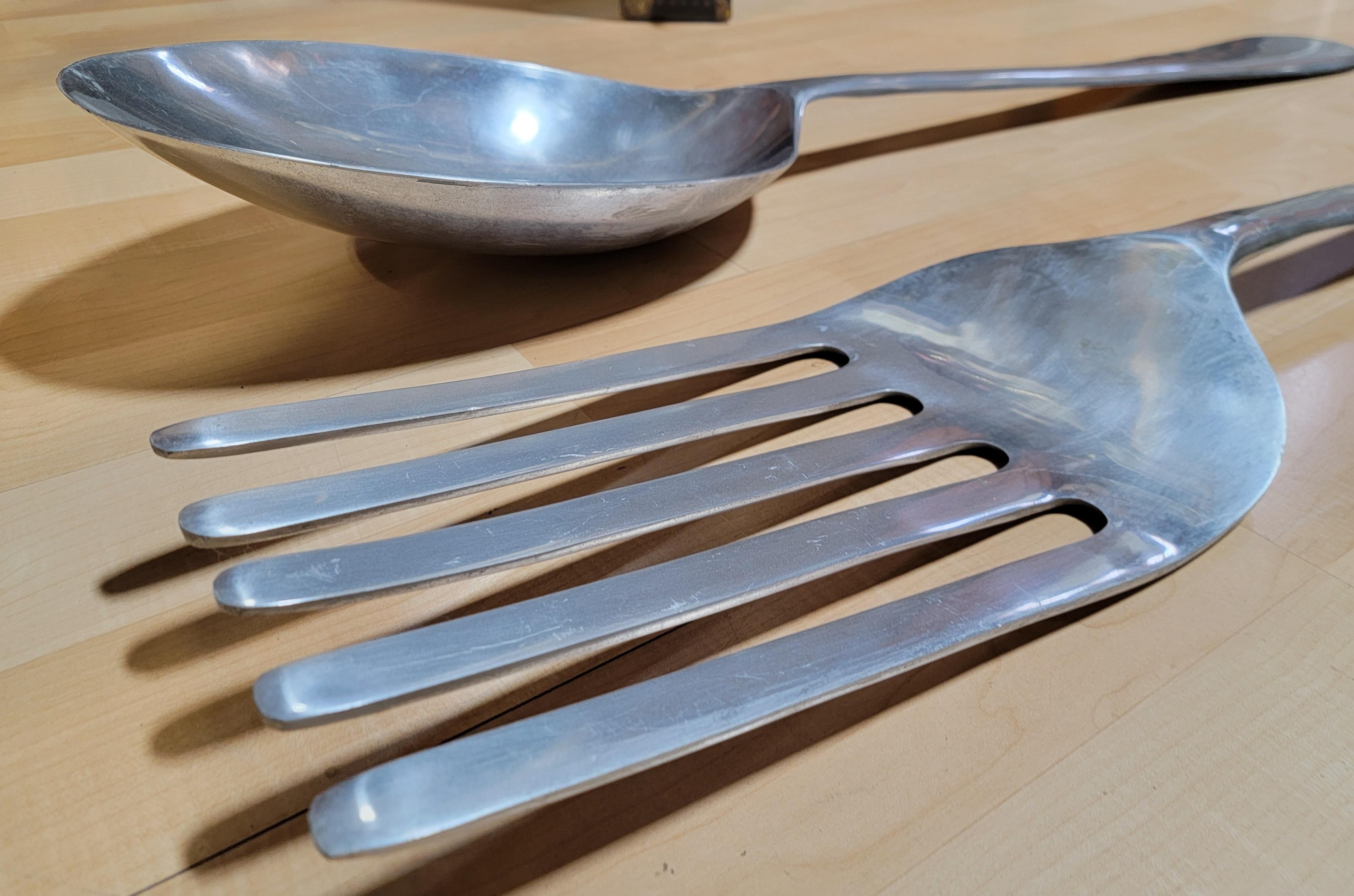 Curtis Jere Fork & Spoon Wall Sculpture Large-Scale For Sale 1