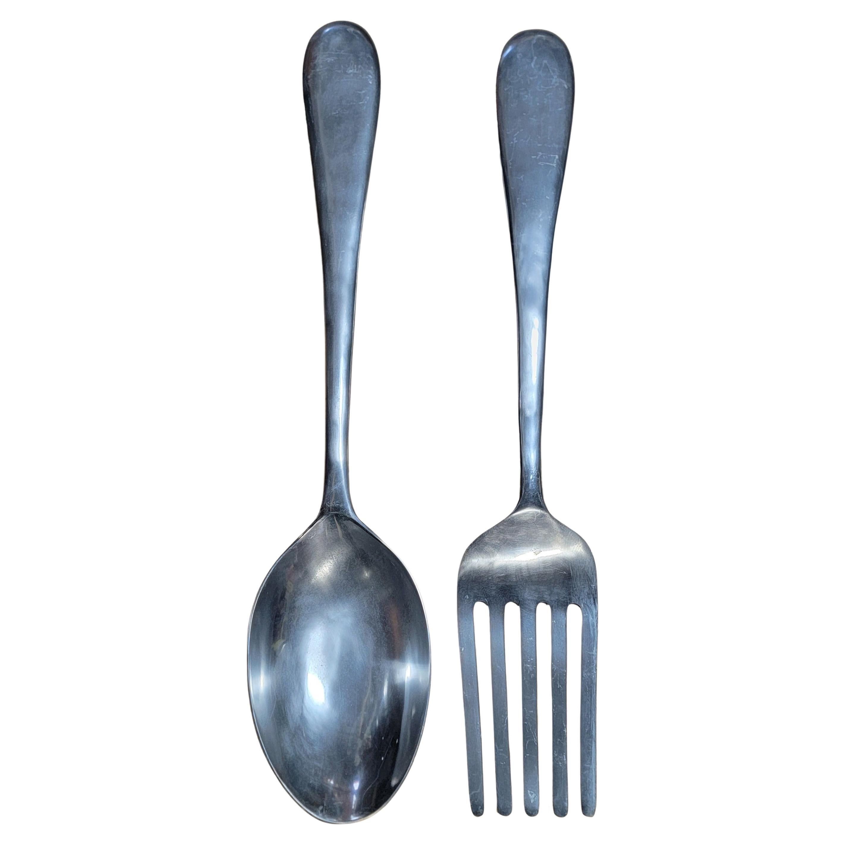 Curtis Jere Fork & Spoon Wall Sculpture Large-Scale For Sale
