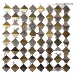 Curtis Jere, Geometric Kinetic Wall Piece in Brass and Steel