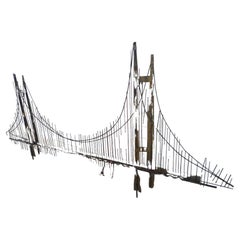 Curtis Jere Golden Gate Bridge Hanging Wall Sculpture