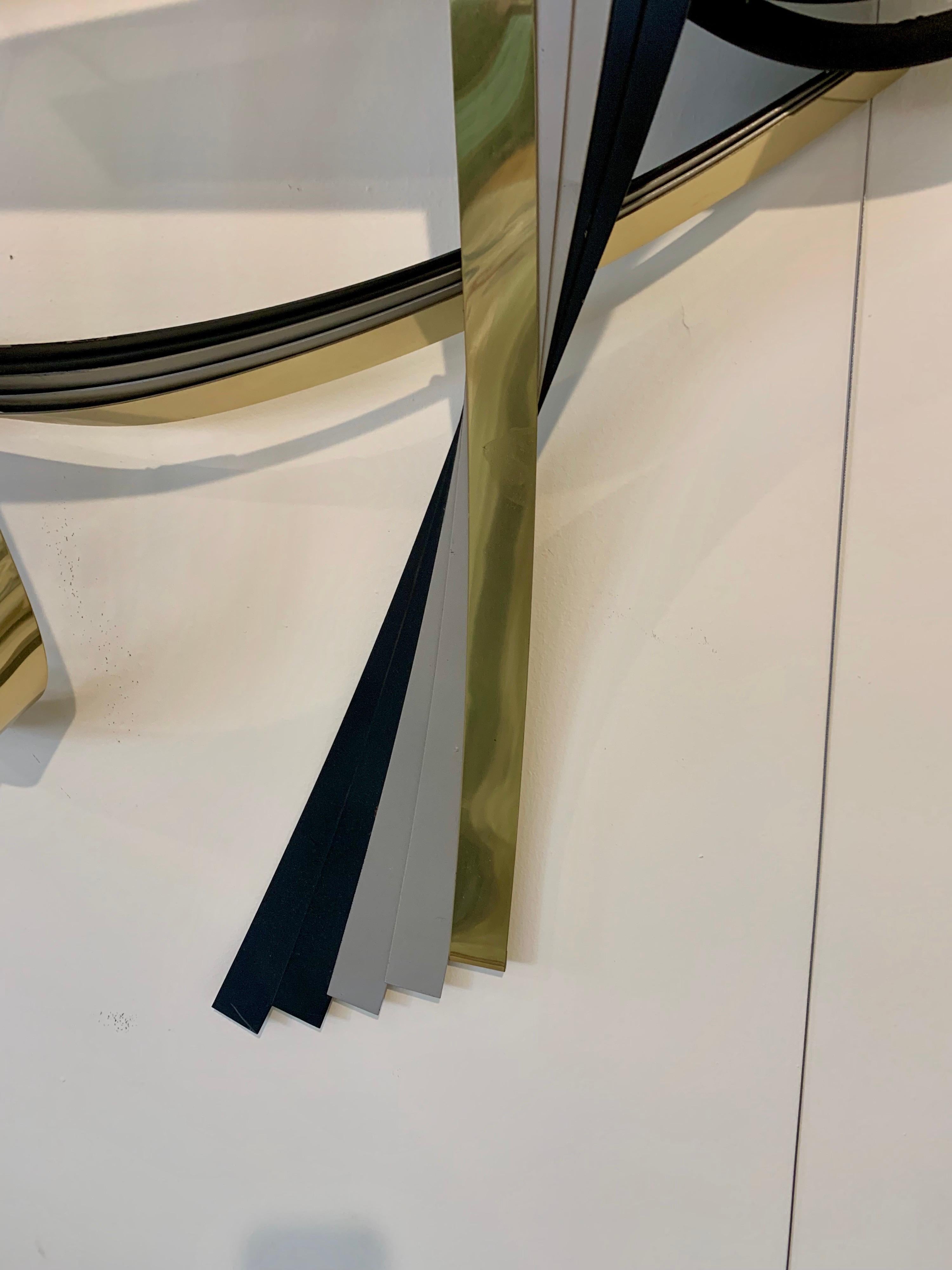 Curtis Jere Hanging Brass and Chrome Large Ribbon Wall Sculpture 4