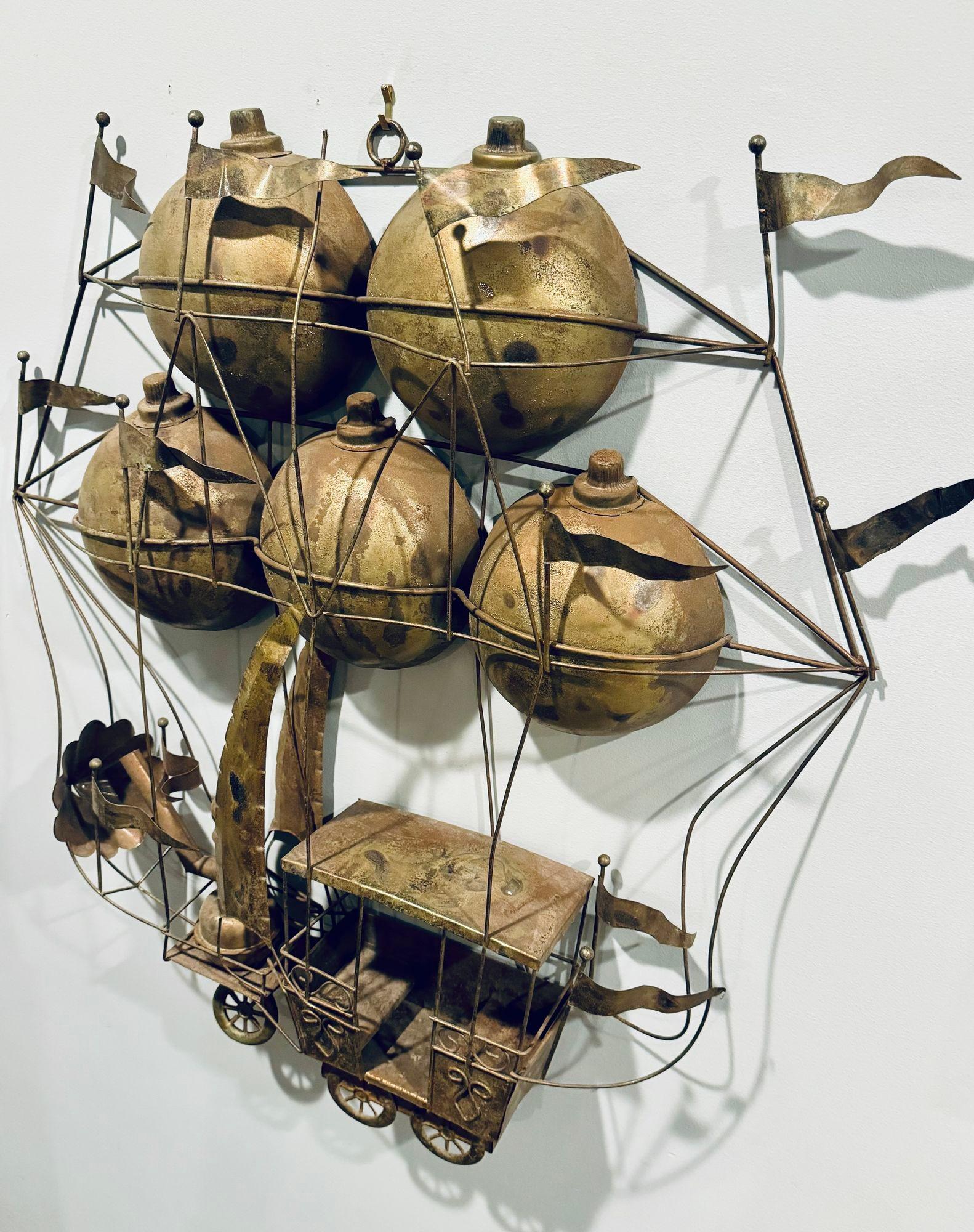 American Curtis Jere Hot Air Balloon Wall Sculpture For Sale