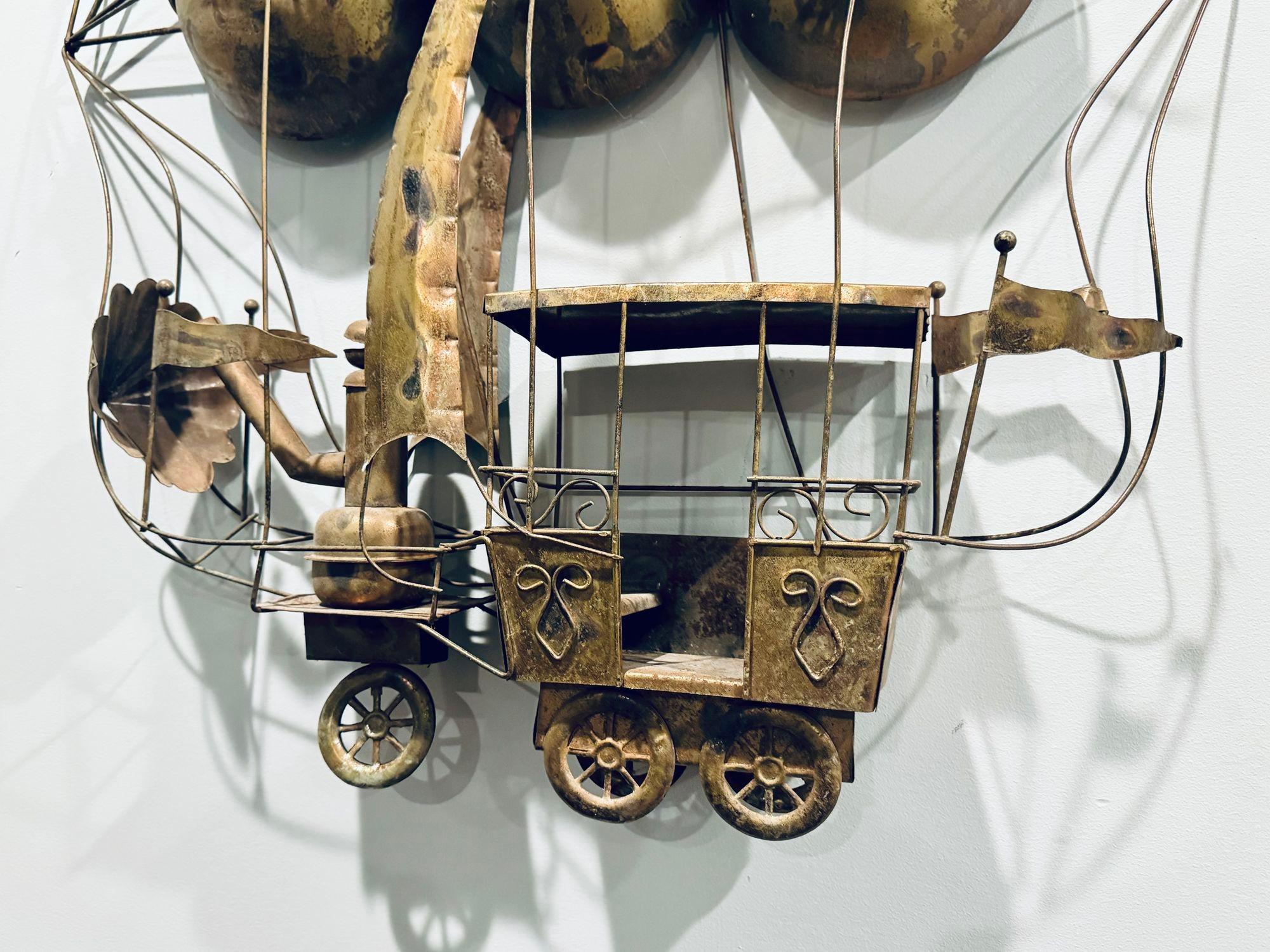 Curtis Jere Hot Air Balloon Wall Sculpture In Good Condition For Sale In Asbury Park, NJ