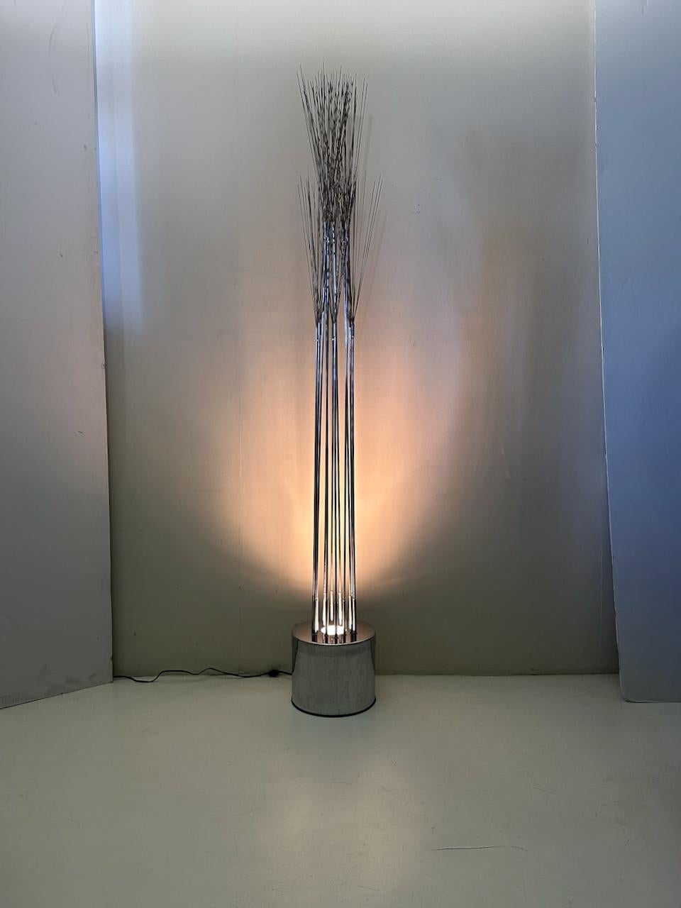 Modern Curtis Jere Tall Brass & Chrome  Illuminating 