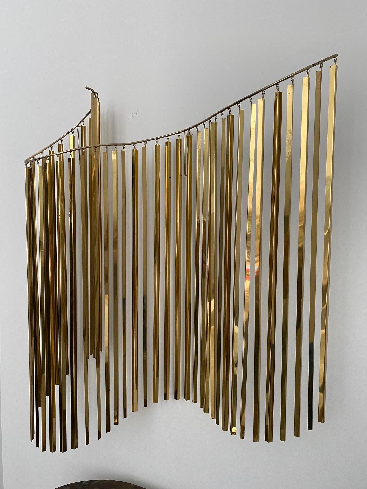 American Curtis Jere Kinetic Wave Wall Sculpture