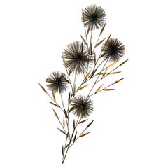Curtis Jeré Large Brass Pom-Pom Floral Wall Sculpture