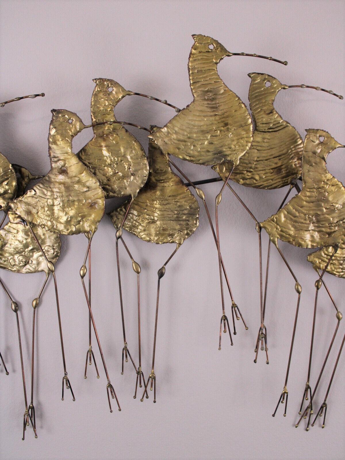 Curtis Jere Sandpipers Vögel Große Metall-Wandskulptur (amerikanisch)